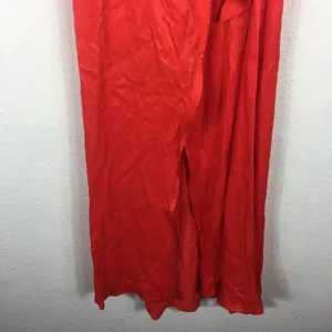Anthropologie Maeve Open-Back Satin Wrap Midi Dress Orange Small Resort Wear thumbnail 13