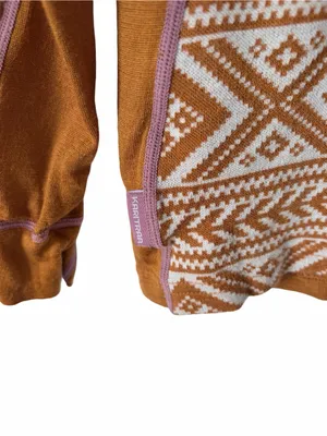 Kari Traa Floke Long Sleeve Base Layer Gold Rust Wool Top size medium Brown thumbnail 3