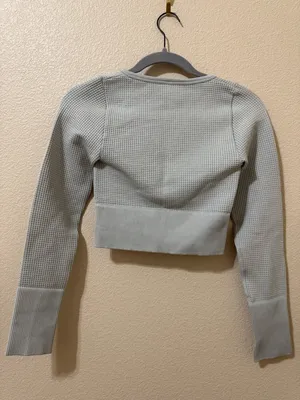 OFFLINE by Aerie Main Squeeze Cropped Waffle Henley Top XS – New, Never Worn thumbnail 2