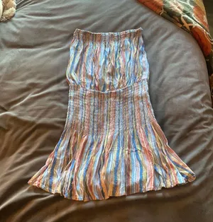 Striped Strapless Romper Multi Size M thumbnail 1