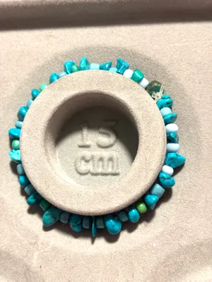 Turquoise chip beaded bracelet Blue thumbnail 3