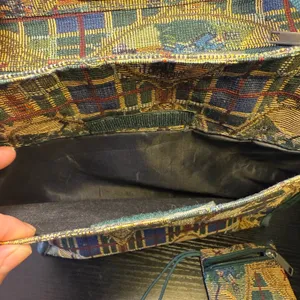 VTG 90s‎ Tapestry Golf Tournament Tote Bag & Coin Purse Pouch Plaid Large Purse thumbnail 11