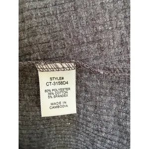 Zenana Women's Charcoal Gray Ribbed Henley Tank Top Snap Button Size Small thumbnail 4