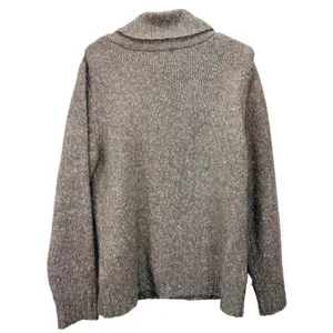 LL Bean Brown Marled Shawl Collar Wool Blend Pullover Sweater MEDIUM thumbnail 5