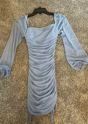 Jump Apparel Light Blue Sparkly Dress thumbnail 1