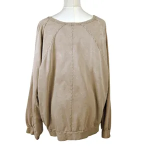 Easel Putty Beige Relaxed Baggie Sweatshirt LARGE Minimal Neutral Everyday thumbnail 3