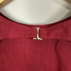Halara Open Tie Back Burgundy Rayon Athletic Top Size Small Yoga Pilates thumbnail 8