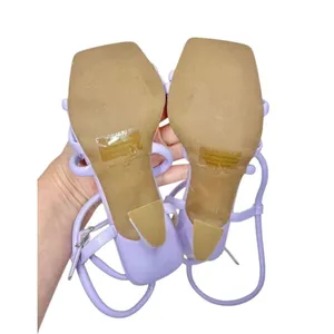 BP Sandals Womens Size 5.5 Lilac‎ Wraparound Square Toe Strappy Heels thumbnail 9