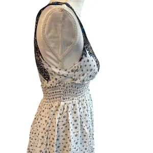Free People Star Print Studded Dress Baby Doll Empire Waist Open Back Plunge XS thumbnail 7