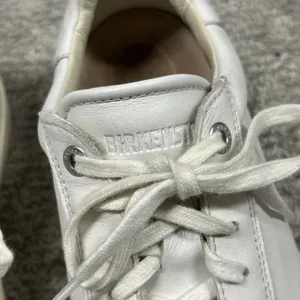 Birkenstock Bend Low Shoes Womens 7 White Leather Sneakers 38 Casual Lace Up thumbnail 3