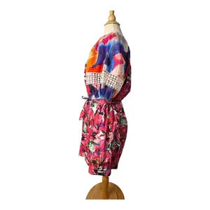 French Connection Isadora‎ Patch Poplin Bardot Dress Medium Multicolor Mini NWT thumbnail 11