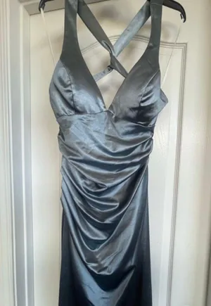 B. Darlin Silver Backless Strap Maxi Dress thumbnail 1