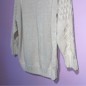 Vtg Interior Textured Fisherman Knit Cardigan Sweater Women L Cottage Coastal thumbnail 7