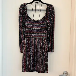 Saylor Multi Didion Sequin Long Sleeve Holiday Mini Dress Size S thumbnail 6