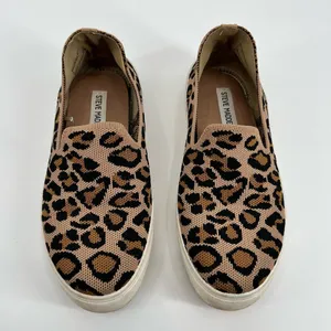 Steve Madden Mailer MALR01S1 Leopard Print Slip on sneaker Shoe Size 8 Knit Top thumbnail 3