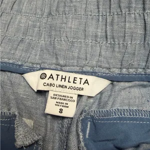 ✨‎ Athleta Cabo Linen Jogger Pants Size 8 Resort Coastal Travel ✨ thumbnail 4