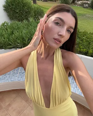 Zara Butter Yellow Halter Maxi Dress with Plunging Neckline Scarf Wedding Party thumbnail 2