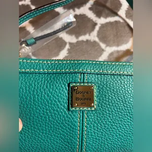 Dooney & Bourke NWT Turquoise Leather Mini Shoulder or Wristlet Bag summer fun thumbnail 2