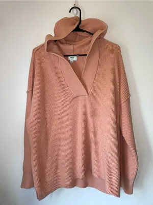 Aerie CozyUp Waffle Sweater Hoodie thumbnail 1