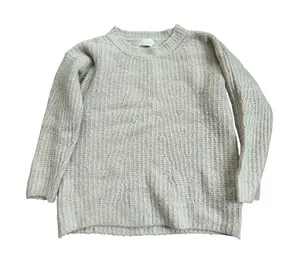 Anthropologie Made in Italy Ribbed Chunky Wool‎ Blend Sweater Cream Mens Medium thumbnail 1