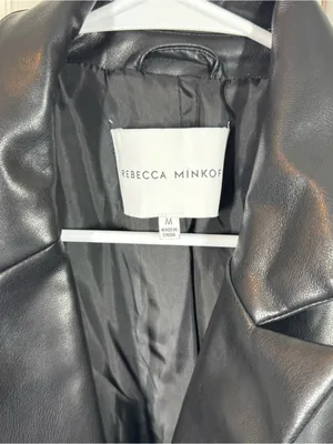 Rebecca Minkoff Vegan Leather Blazer Jacket Poetcore Oversized Black Size Medium thumbnail 5