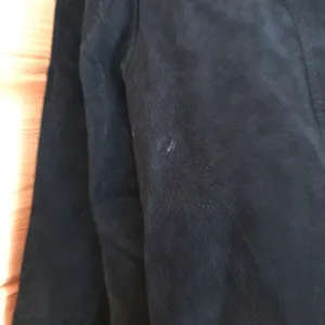 Black Seude Leather Button Up Blazer Style Jacket thumbnail 5