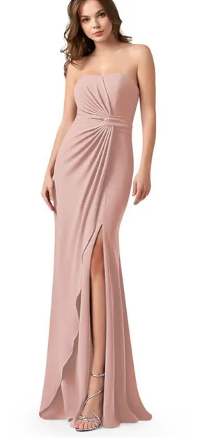 Azazie Blush Rose Bridesmaids Dress thumbnail 1