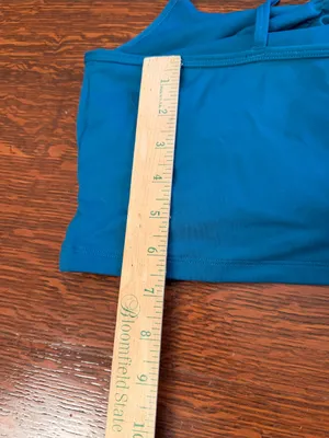 girlfriend collective Twist-Front Strappy Bralette - Teal Blue Medium thumbnail 6