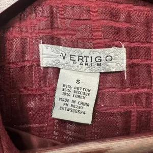 Vertigo Paris Women Red Textured Belt‎ Coat Jacket S Lurex Cotton Blend Glam Mod thumbnail 4