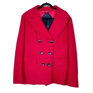 Banana Republic Peacoat Women’s XL Red Wool Cashmere Double Breasted Classic thumbnail 1