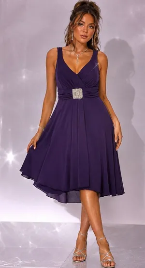 Enfocus Studio Y2K Babydoll Dress Sz 10 Rhinestone Buckle Cocktail McBling Glam thumbnail 1