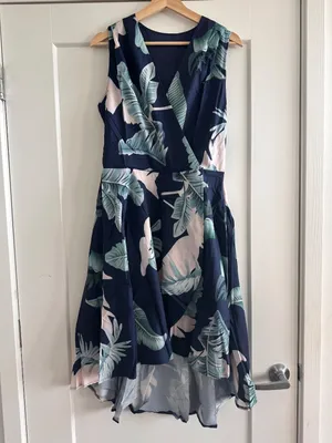Tropical High Low Dress Blue Size L thumbnail 3
