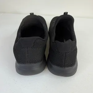 Skechers women's solid black pull on memory‎ foam sneakers work shoes active 8 thumbnail 3