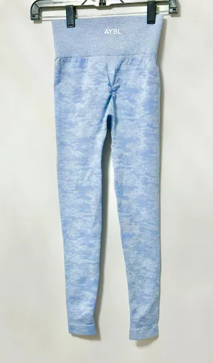 blue camo seamless leggings thumbnail 1