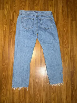 Current/Elliott Original Straight Prep Ribcage Raw Hem Light Wash jeans 31 thumbnail 3