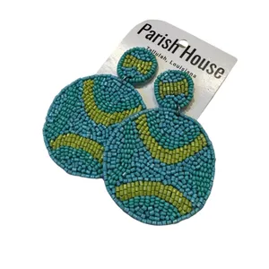 Beaded Earrings disco Blue thumbnail 3