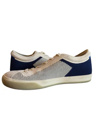 Rothy’s The Court Sneaker Cream Navy Knit Lace-Up Shoes Women’s Size 9 thumbnail 7