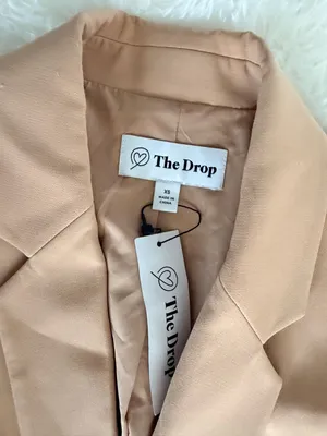 The Drop Blake Long Blazer in Praline, Size XS Tan thumbnail 2