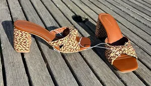 Nwt Women's Aaliyah Raffia‎ Strappy Knot Sandal Heels - Universal Thread size 6 thumbnail 1