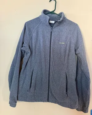 Columbia Gray Zip-Up Fleece Jacket lg thumbnail 1