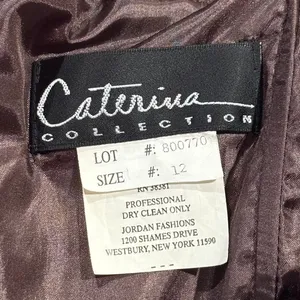 Vintage Dress 90s Prom Hoco Y2K Gown Beaded Modest Dark Romantic Brown Size 12 thumbnail 2