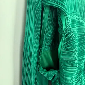 Hello Molly Hype Girl Plisse Long Sleeve Mini Dress Green US Size 8 thumbnail 8