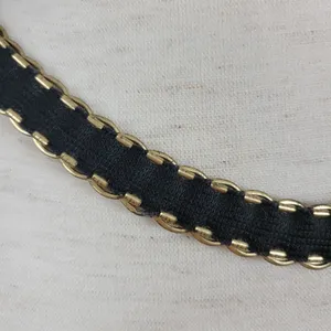 Vintage Gold Tone Embossed Metal Disc Coins Elastic Waist Belt Disco Glam thumbnail 6