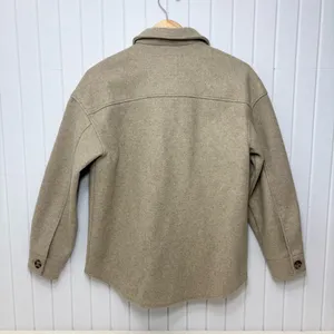 Avec Les Filles Tan Oat Melange Utility Shacket‎ Jacket Size S thumbnail 3