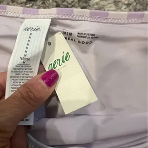 NWT Aerie purple and white gingham bikini bottom size medium women's thumbnail 8