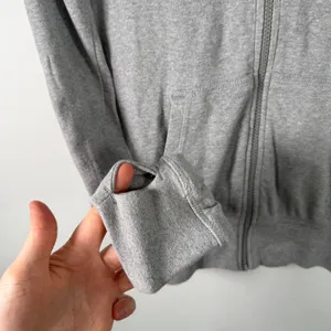 Pact Organic Cotton Full Zip Hoodie Heather Gray Thumbhole Athleisure‎ Womens Sm thumbnail 4