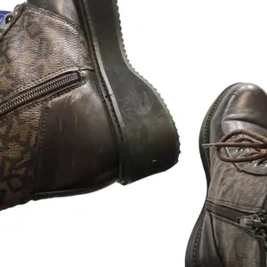 DKNY Women's‎ Size 7.5 M Roselyn Brown Monogram Print Lace Up Combat Boots thumbnail 10
