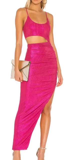 Superdown cut out maxi side slit maxi dress thumbnail 1