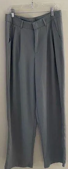 Welling Z Grey Beige Pleated Wide Leg Work Pants thumbnail 1