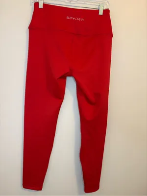 Spyder Active Fleece Lined Leggings Red High Rise Women’s Medium thumbnail 2